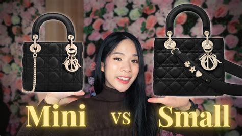 satin micro lady dior|Lady Dior mini vs small.